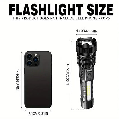 Tactical LED Flashlight | 6 Modes, Zoom, USB Rechargeable – Camping & Emergency Tactical LED Flashlight – 6 Modes, Telescopic Zoom & USB Rechargeable | Camping, Emergency & Outdoor Use