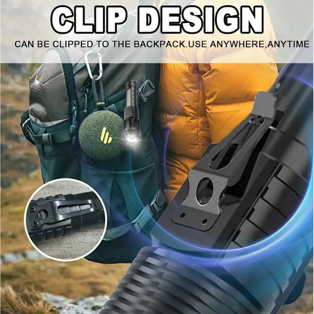 Tactical LED Flashlight | 6 Modes, Zoom, USB Rechargeable – Camping & Emergency Tactical LED Flashlight – 6 Modes, Telescopic Zoom & USB Rechargeable | Camping, Emergency & Outdoor Use