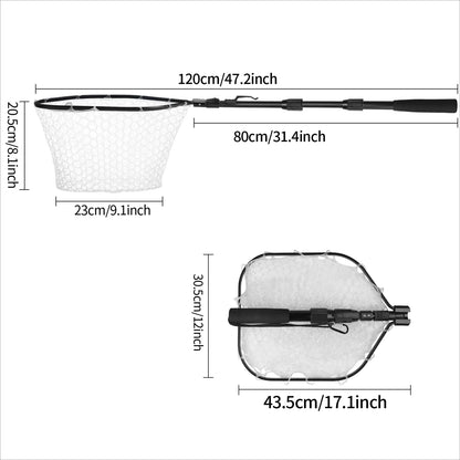 Telescopic Fishing Landing Net Aluminum Alloy Folding Mesh – Wahooly Telescopic Fishing Landing Net – Aluminum Alloy Folding Mesh, Multiple Sizes