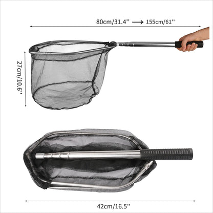Telescopic Fishing Landing Net Aluminum Alloy Folding Mesh – Wahooly Telescopic Fishing Landing Net – Aluminum Alloy Folding Mesh, Multiple Sizes