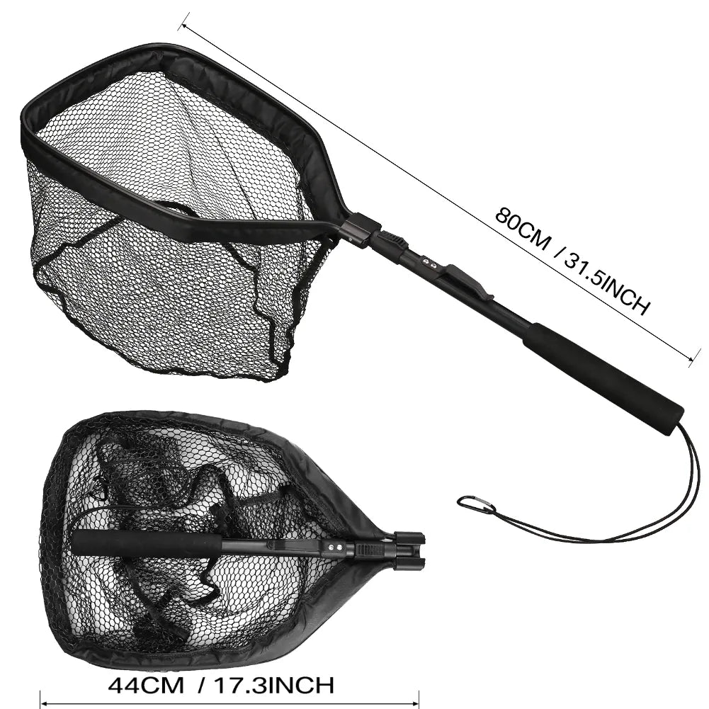 Telescopic Fishing Landing Net Aluminum Alloy Folding Mesh – Wahooly Telescopic Fishing Landing Net – Aluminum Alloy Folding Mesh, Multiple Sizes