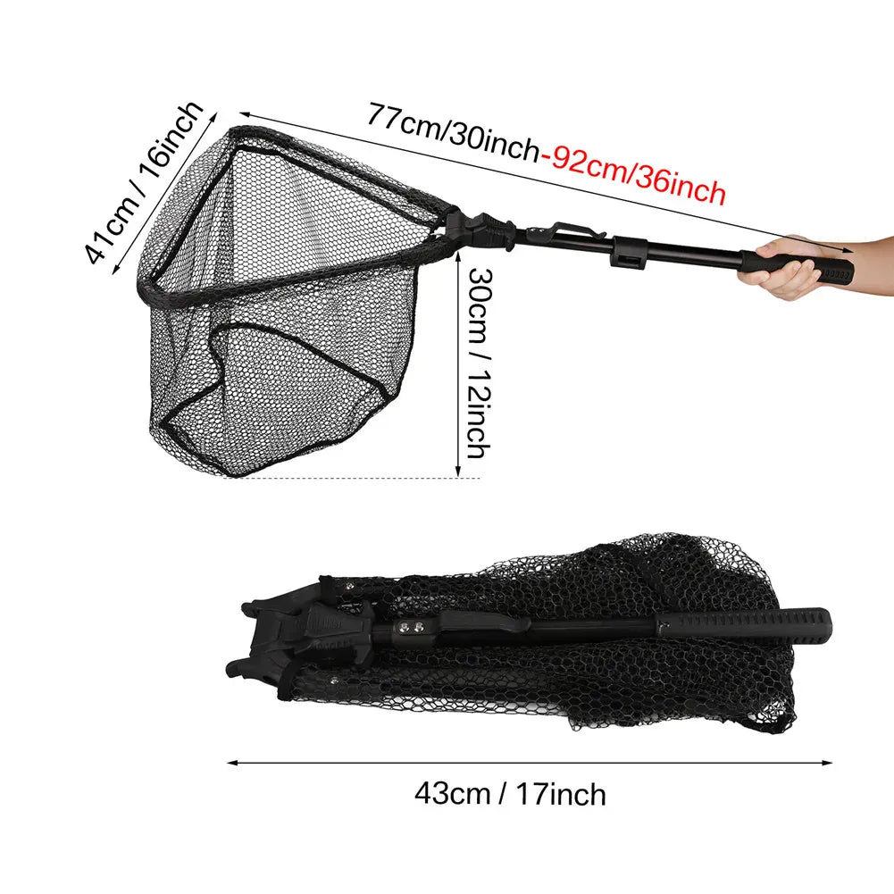 Telescopic Fishing Landing Net Aluminum Alloy Folding Mesh – Wahooly Telescopic Fishing Landing Net – Aluminum Alloy Folding Mesh, Multiple Sizes