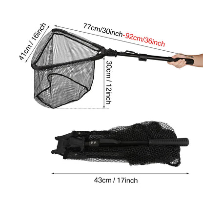 Telescopic Fishing Landing Net Aluminum Alloy Folding Mesh – Wahooly Telescopic Fishing Landing Net – Aluminum Alloy Folding Mesh, Multiple Sizes