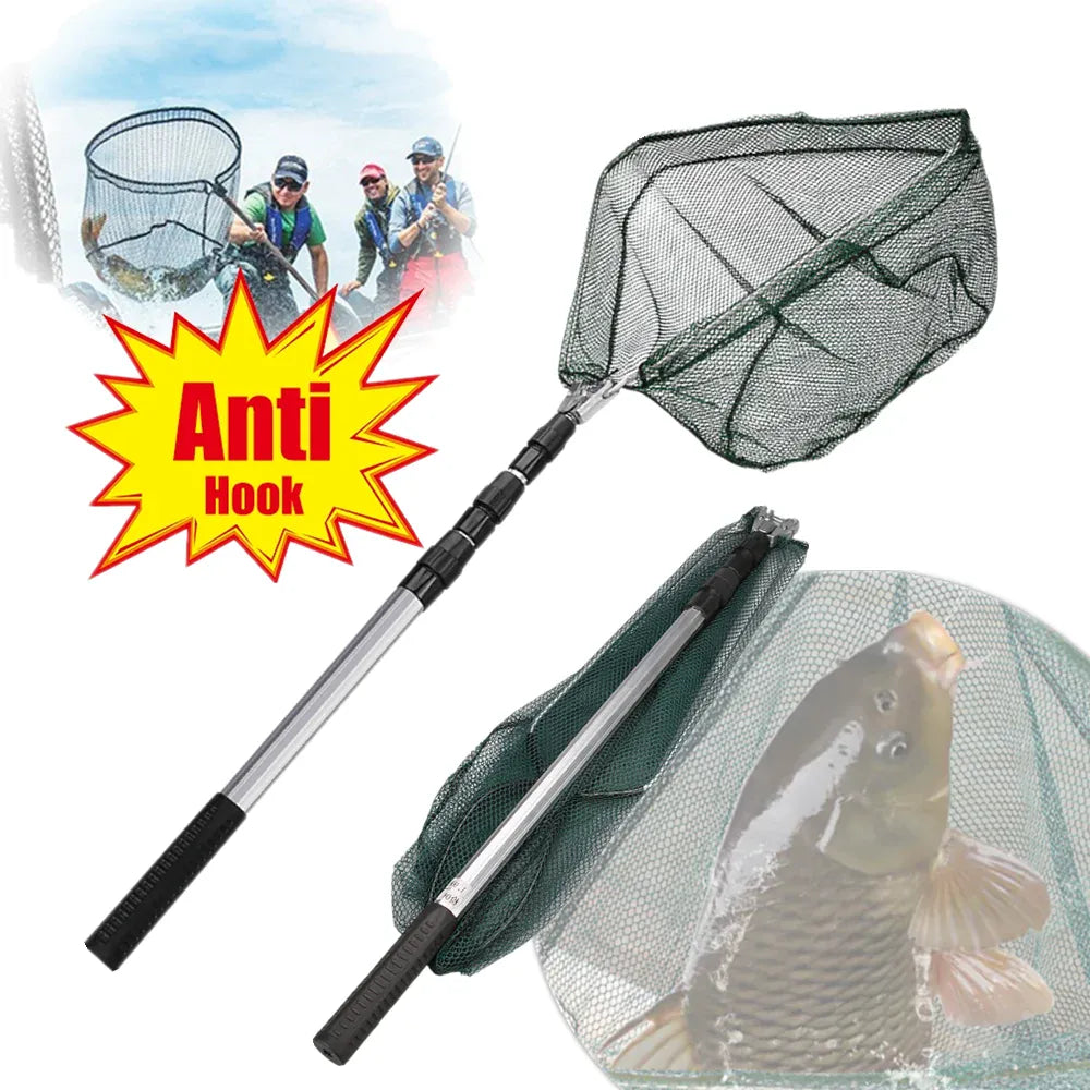 Telescopic Fishing Landing Net Aluminum Alloy Folding Mesh – Wahooly Telescopic Fishing Landing Net – Aluminum Alloy Folding Mesh, Multiple Sizes