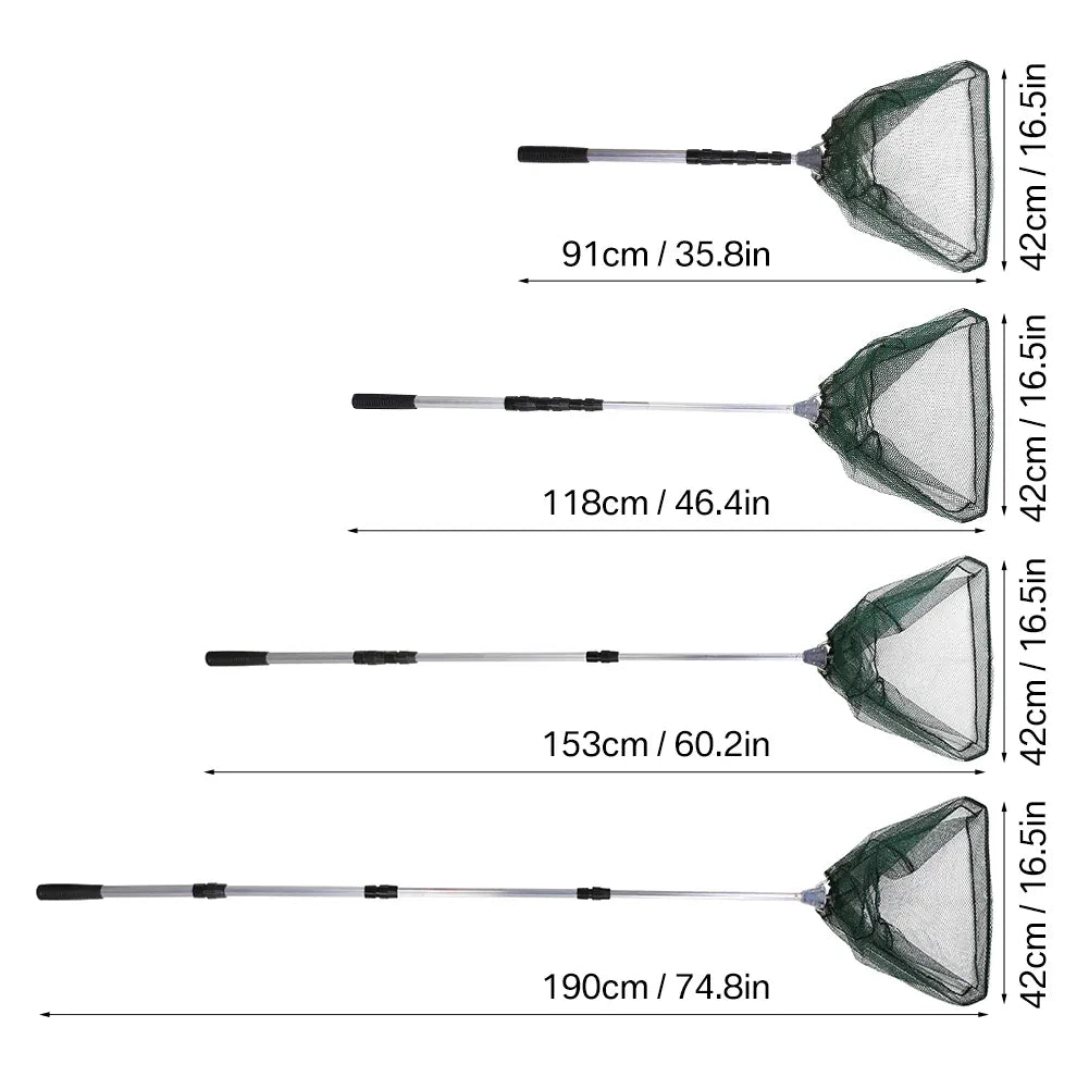 Telescopic Fishing Landing Net Aluminum Alloy Folding Mesh – Wahooly Telescopic Fishing Landing Net – Aluminum Alloy Folding Mesh, Multiple Sizes