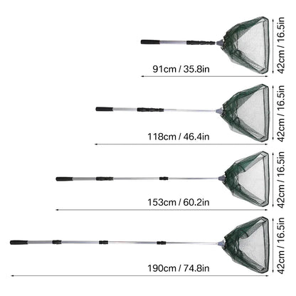 Telescopic Fishing Landing Net Aluminum Alloy Folding Mesh – Wahooly Telescopic Fishing Landing Net – Aluminum Alloy Folding Mesh, Multiple Sizes