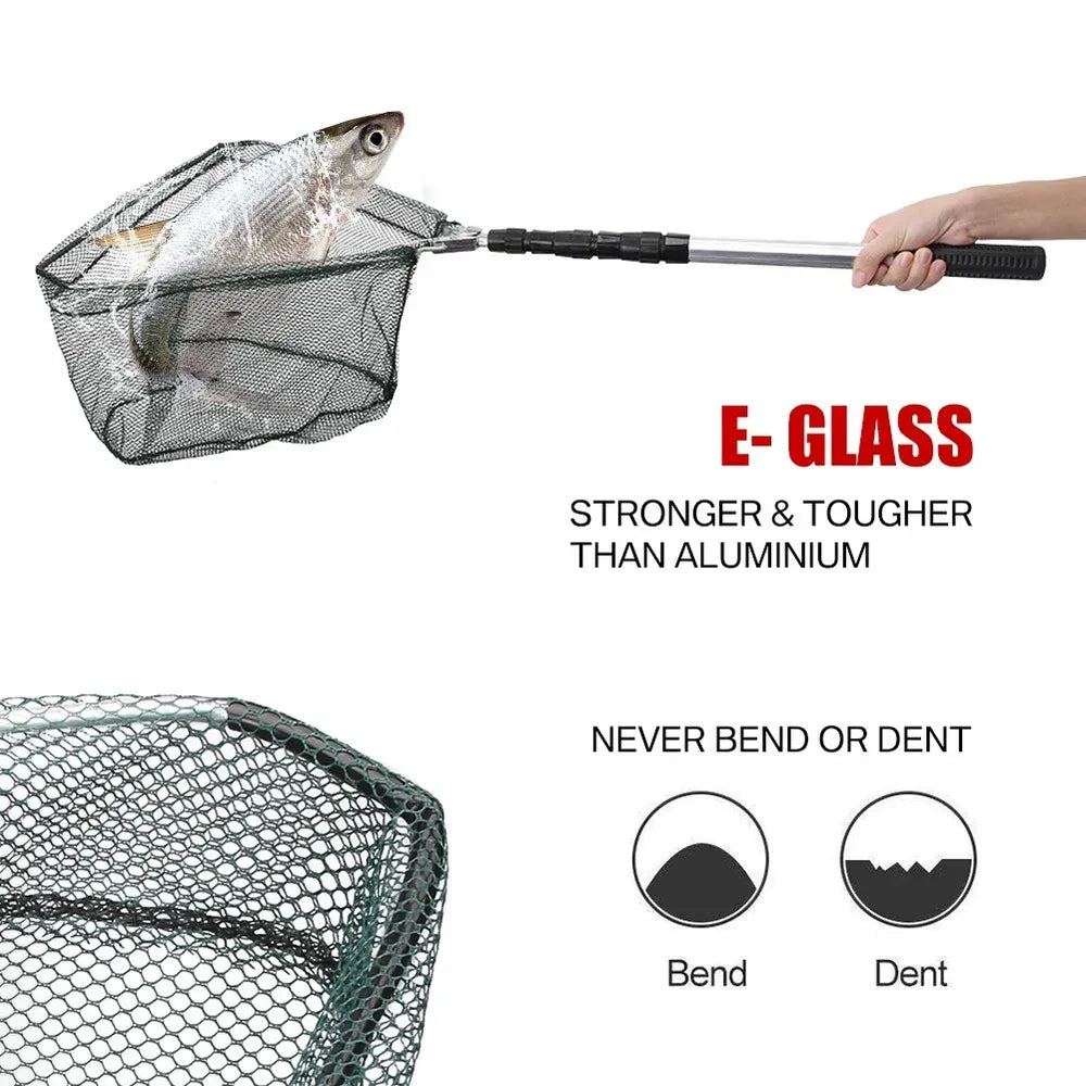 Telescopic Fishing Landing Net Aluminum Alloy Folding Mesh – Wahooly Telescopic Fishing Landing Net – Aluminum Alloy Folding Mesh, Multiple Sizes
