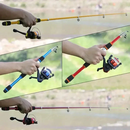 Telescopic Fishing Rod Reel Combo Beginner Travel Kit – Wahooly Telescopic Fishing Rod & Reel Combo – Complete Kit for Beginners & Travel