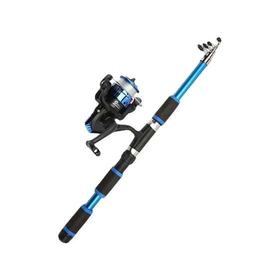 Telescopic Fishing Rod Reel Combo Beginner Travel Kit – Wahooly Telescopic Fishing Rod & Reel Combo – Complete Kit for Beginners & Travel