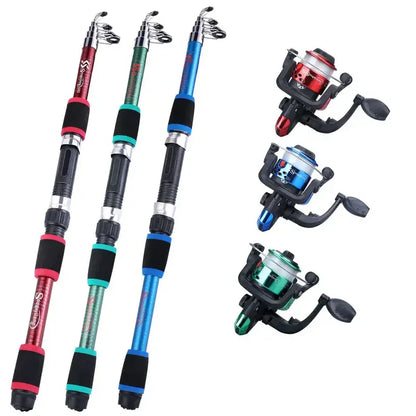 Telescopic Fishing Rod Reel & Tackle Kit Complete Set – Wahooly Telescopic Fishing Rod, Reel & Tackle Kit – Complete Freshwater Fishing Set