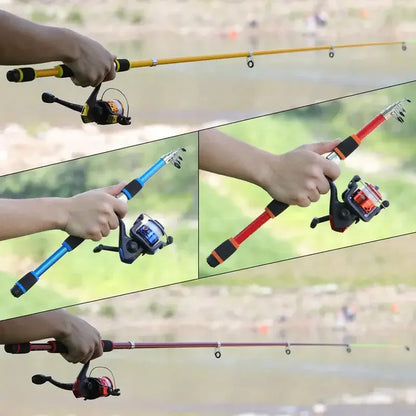 Telescopic Fishing Rod Reel & Tackle Kit Complete Set – Wahooly Telescopic Fishing Rod, Reel & Tackle Kit – Complete Freshwater Fishing Set