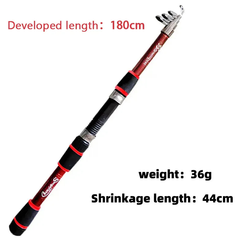 Telescopic Fishing Rod Reel & Tackle Kit Complete Set – Wahooly Telescopic Fishing Rod, Reel & Tackle Kit – Complete Freshwater Fishing Set