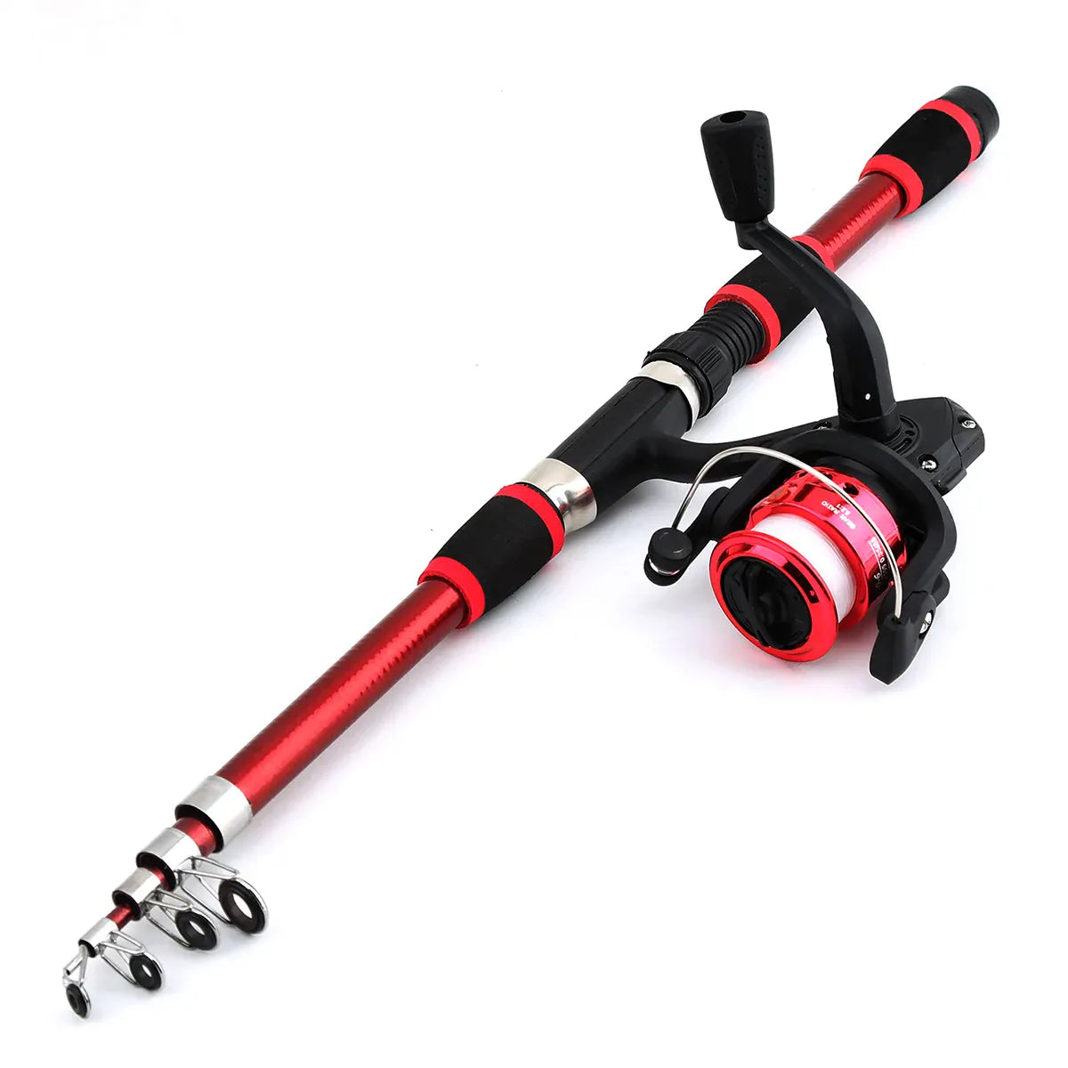 Telescopic Fishing Rod Spinning Reel Combo Travel Kit – Wahooly Telescopic Fishing Rod & Spinning Reel Combo – Complete Travel Fishing Kit