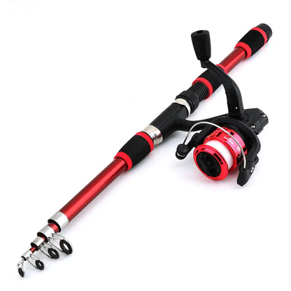 Telescopic Fishing Rod Spinning Reel Combo Travel Kit – Wahooly Telescopic Fishing Rod & Spinning Reel Combo – Complete Travel Fishing Kit