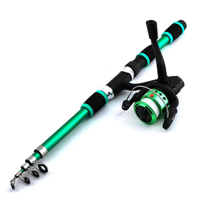 Telescopic Fishing Rod Spinning Reel Combo Travel Kit – Wahooly Telescopic Fishing Rod & Spinning Reel Combo – Complete Travel Fishing Kit