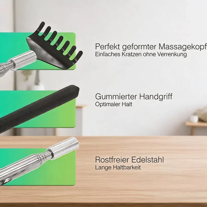 Telescopic Stainless Steel Back Scratcher | Wahooly Telescopic Stainless Steel Back Scratcher with Carrying Bag