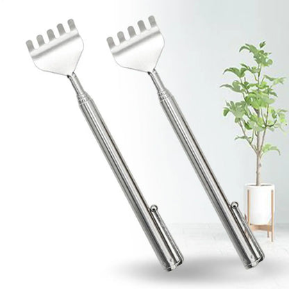 Telescopic Back Scratcher with Pocket Clip | Wahooly Telescopic Stainless Steel Back Scratcher with Pocket Clip