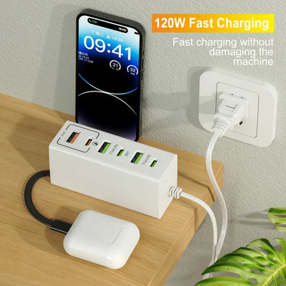 Total 120W USB Power Strip Type C Mobile Phone Charger Fast Charging Electrical Socket Power Strip EU US UK Plug Wall Adapters Total 120W USB Power Strip Type C Mobile Phone Charger Fast Charging Electrical Socket Power Strip EU US UK Plug Wall Adapters
