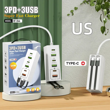 Total 120W USB Power Strip Type C Mobile Phone Charger Fast Charging Electrical Socket Power Strip EU US UK Plug Wall Adapters Total 120W USB Power Strip Type C Mobile Phone Charger Fast Charging Electrical Socket Power Strip EU US UK Plug Wall Adapters