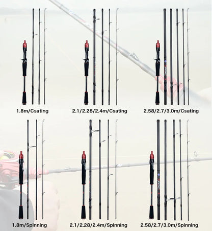 Traveller Carbon Fishing Rod Spinning Casting Fuji Guides – Wahooly Traveller Carbon Fishing Rod – Spinning & Casting, Fuji Guides, 1.8–3.0m