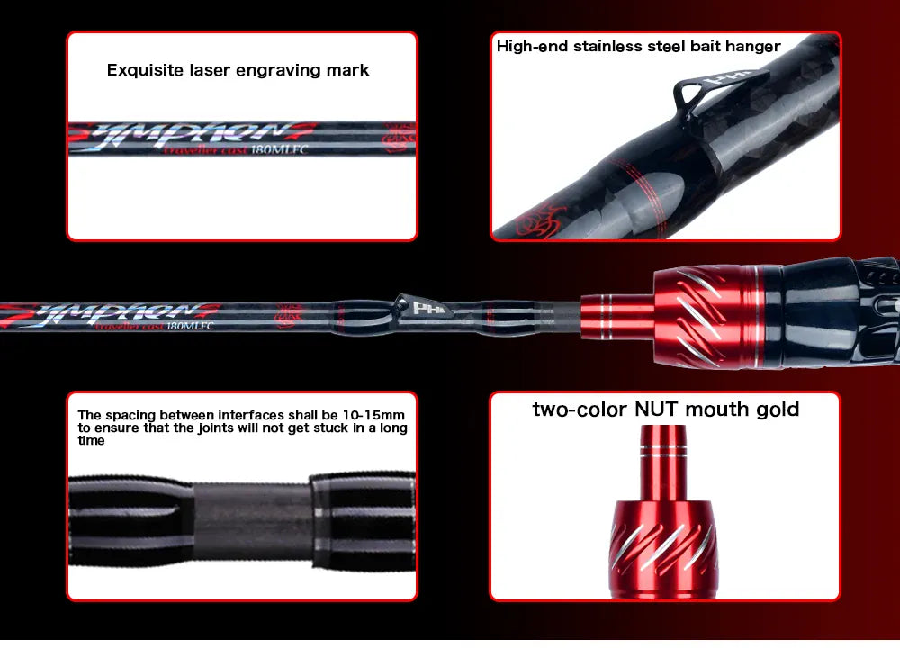 Traveller Carbon Fishing Rod Spinning Casting Fuji Guides – Wahooly Traveller Carbon Fishing Rod – Spinning & Casting, Fuji Guides, 1.8–3.0m