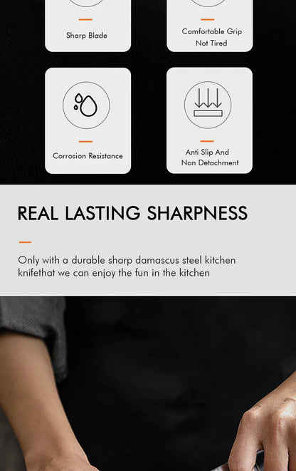 TURWHO 8 Inch Chef Knife Gyuto Knife Japanese Style VG10 Core Damascus Kitchen Knives Stainless Steel Butcher Knife Resin Handle TURWHO 8 Inch Chef Knife Gyuto Knife Japanese Style VG10 Core Damascus Kitchen Knives Stainless Steel Butcher Knife Resin Handle