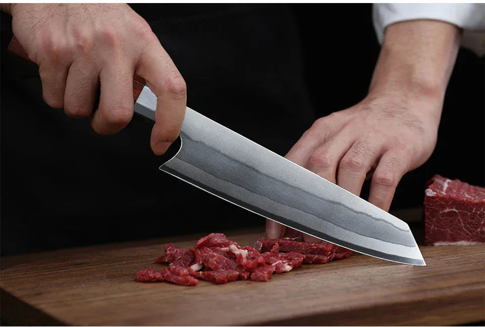 TURWHO 8 Inch Japanese Chef Knife 7-Layer 440C Damascus Steel Kitchen Knives Hand Forged Kiritsuke Knives Octagonal Handle TURWHO 8 Inch Japanese Chef Knife 7-Layer 440C Damascus Steel Kitchen Knives Hand Forged Kiritsuke Knives Octagonal Handle