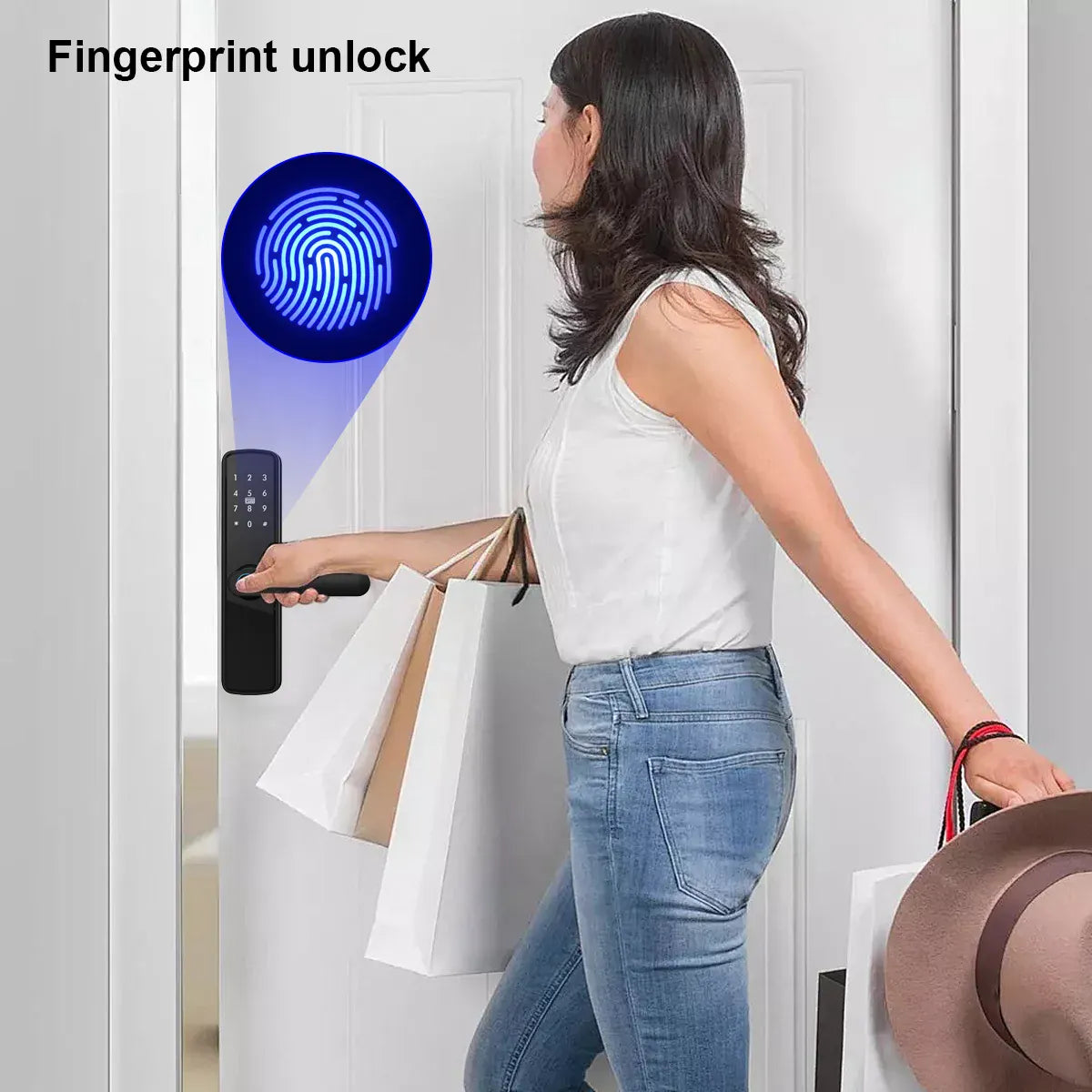 TUYA Fingerprint Door Lock WIFI Keyless Smart  Electronic Lock NFC Keypad APP Password KEY Reversible Handle For Home office TUYA Fingerprint Door Lock WIFI Keyless Smart  Electronic Lock NFC Keypad APP Password KEY Reversible Handle For Home office