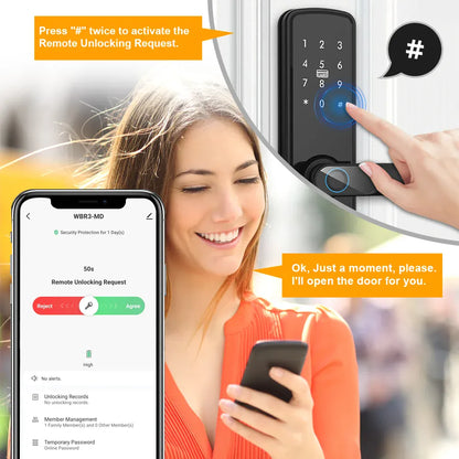 TUYA Fingerprint Door Lock WIFI Keyless Smart  Electronic Lock NFC Keypad APP Password KEY Reversible Handle For Home office TUYA Fingerprint Door Lock WIFI Keyless Smart  Electronic Lock NFC Keypad APP Password KEY Reversible Handle For Home office