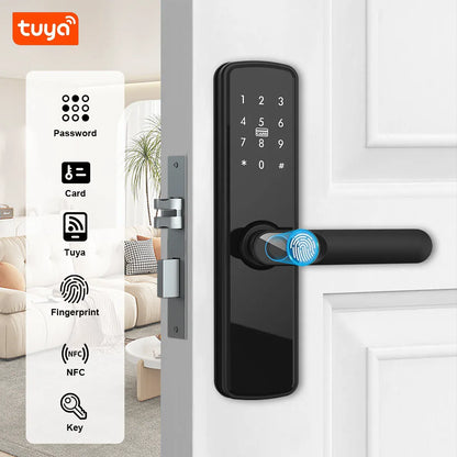 TUYA Fingerprint Door Lock WIFI Keyless Smart  Electronic Lock NFC Keypad APP Password KEY Reversible Handle For Home office TUYA Fingerprint Door Lock WIFI Keyless Smart  Electronic Lock NFC Keypad APP Password KEY Reversible Handle For Home office