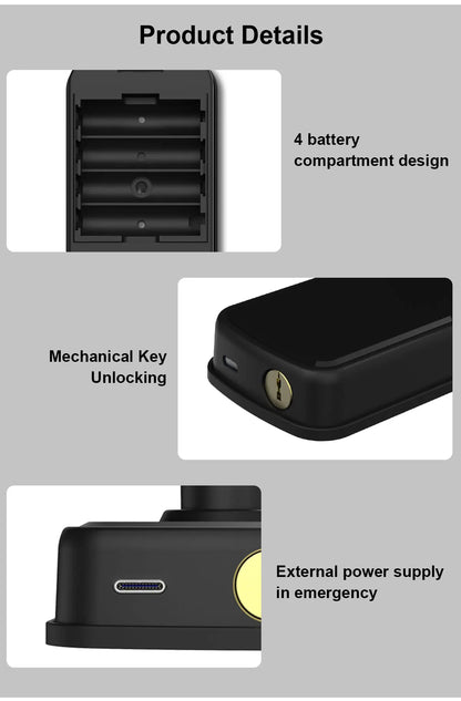 TUYA Fingerprint Door Lock WIFI Keyless Smart  Electronic Lock NFC Keypad APP Password KEY Reversible Handle For Home office TUYA Fingerprint Door Lock WIFI Keyless Smart  Electronic Lock NFC Keypad APP Password KEY Reversible Handle For Home office