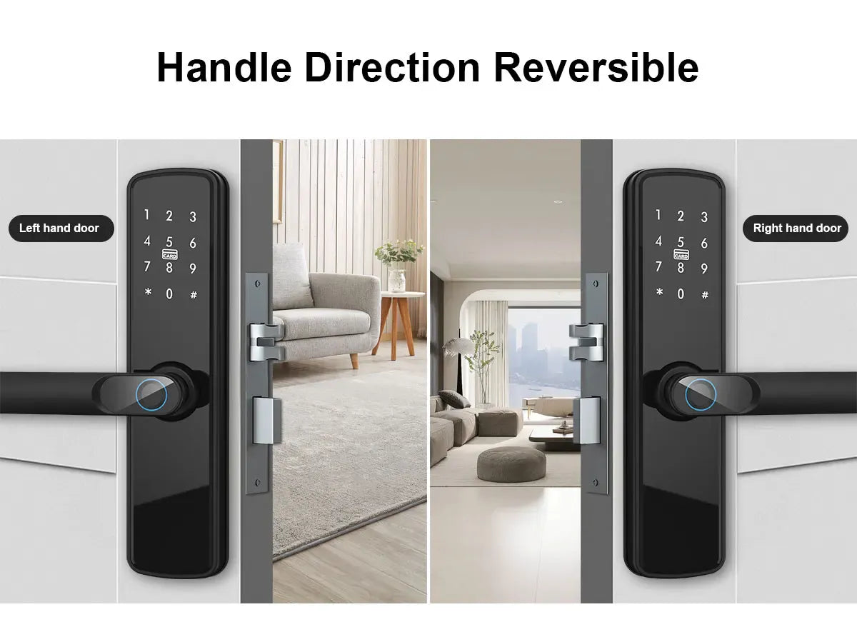 TUYA Fingerprint Door Lock WIFI Keyless Smart  Electronic Lock NFC Keypad APP Password KEY Reversible Handle For Home office TUYA Fingerprint Door Lock WIFI Keyless Smart  Electronic Lock NFC Keypad APP Password KEY Reversible Handle For Home office
