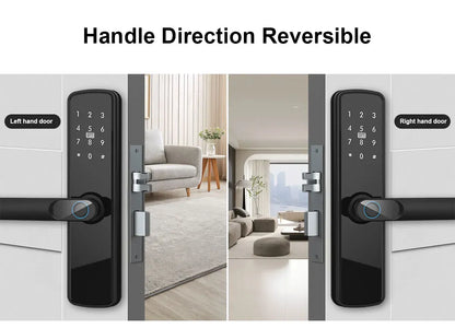 TUYA Fingerprint Door Lock WIFI Keyless Smart  Electronic Lock NFC Keypad APP Password KEY Reversible Handle For Home office TUYA Fingerprint Door Lock WIFI Keyless Smart  Electronic Lock NFC Keypad APP Password KEY Reversible Handle For Home office