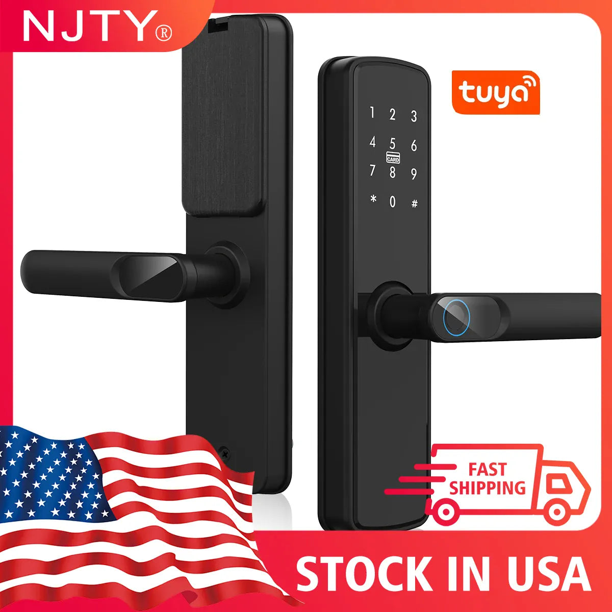 TUYA Fingerprint Door Lock WIFI Keyless Smart  Electronic Lock NFC Keypad APP Password KEY Reversible Handle For Home office TUYA Fingerprint Door Lock WIFI Keyless Smart  Electronic Lock NFC Keypad APP Password KEY Reversible Handle For Home office