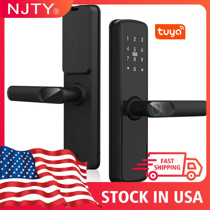 TUYA Fingerprint Door Lock WIFI Keyless Smart  Electronic Lock NFC Keypad APP Password KEY Reversible Handle For Home office TUYA Fingerprint Door Lock WIFI Keyless Smart  Electronic Lock NFC Keypad APP Password KEY Reversible Handle For Home office
