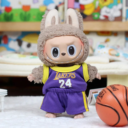 Two-Piece Suit 17cm First Second Generation Labubu Basketball Clothes Cute Doll Decoration Handmade Clothes Two-Piece Suit 17cm First Second Generation Labubu Basketball Clothes Cute Doll Decoration Handmade Clothes