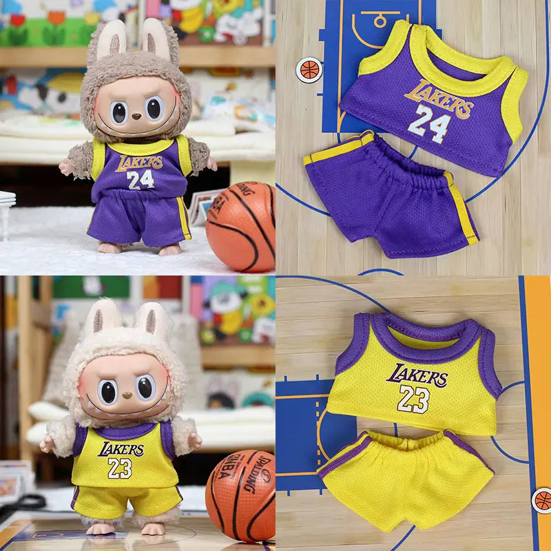 Two-Piece Suit 17cm First Second Generation Labubu Basketball Clothes Cute Doll Decoration Handmade Clothes Two-Piece Suit 17cm First Second Generation Labubu Basketball Clothes Cute Doll Decoration Handmade Clothes