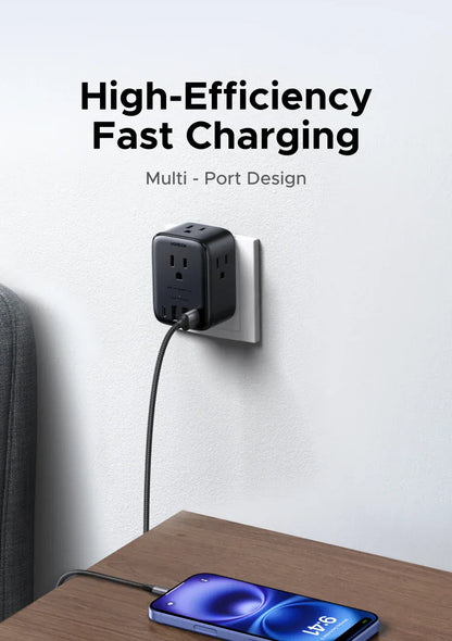 UGREEN Outlet Extender 20W Power Strip 4 AC Outlets 3 USB-A 1 USB-C Wall Charger for Home Office Travel 1875W 15A 125V UGREEN Outlet Extender 20W Power Strip 4 AC Outlets 3 USB-A 1 USB-C Wall Charger for Home Office Travel 1875W 15A 125V