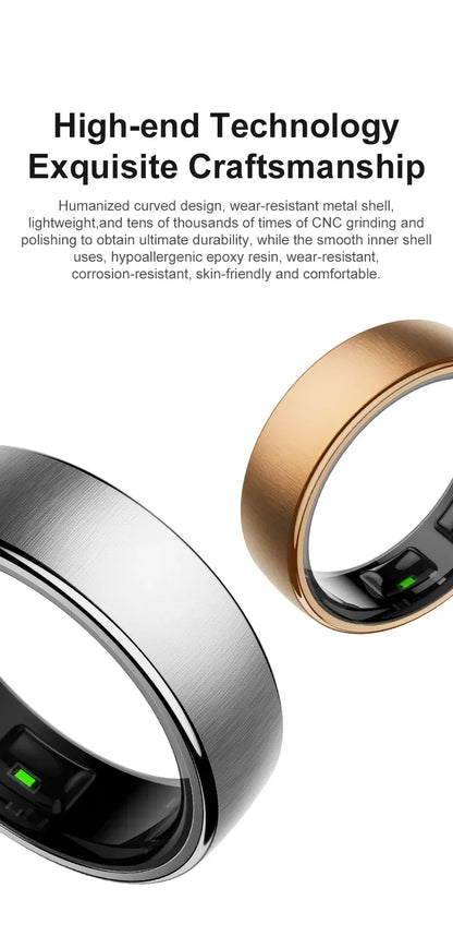Uhoofit R10 Smart Ring with Wireless Charging | Wahooly Uhoofit R10 Smart Ring with Charging Dock Men Women Health Sleep Heart Rate Monitoring IP68 & 5ATM Waterproof Multi-sport Mode