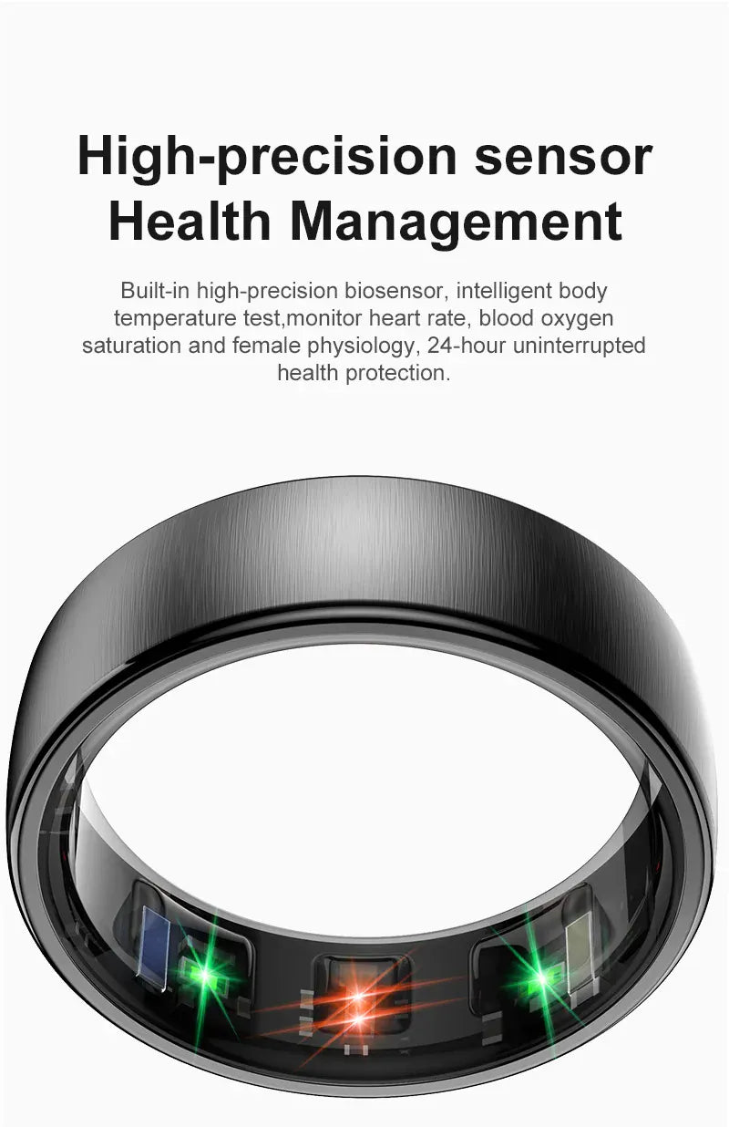 Uhoofit R10 Smart Ring with Wireless Charging | Wahooly Uhoofit R10 Smart Ring with Charging Dock Men Women Health Sleep Heart Rate Monitoring IP68 & 5ATM Waterproof Multi-sport Mode