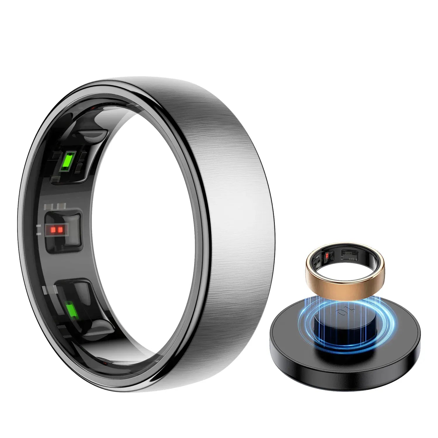 Uhoofit R10 Smart Ring with Wireless Charging | Wahooly Uhoofit R10 Smart Ring with Charging Dock Men Women Health Sleep Heart Rate Monitoring IP68 & 5ATM Waterproof Multi-sport Mode