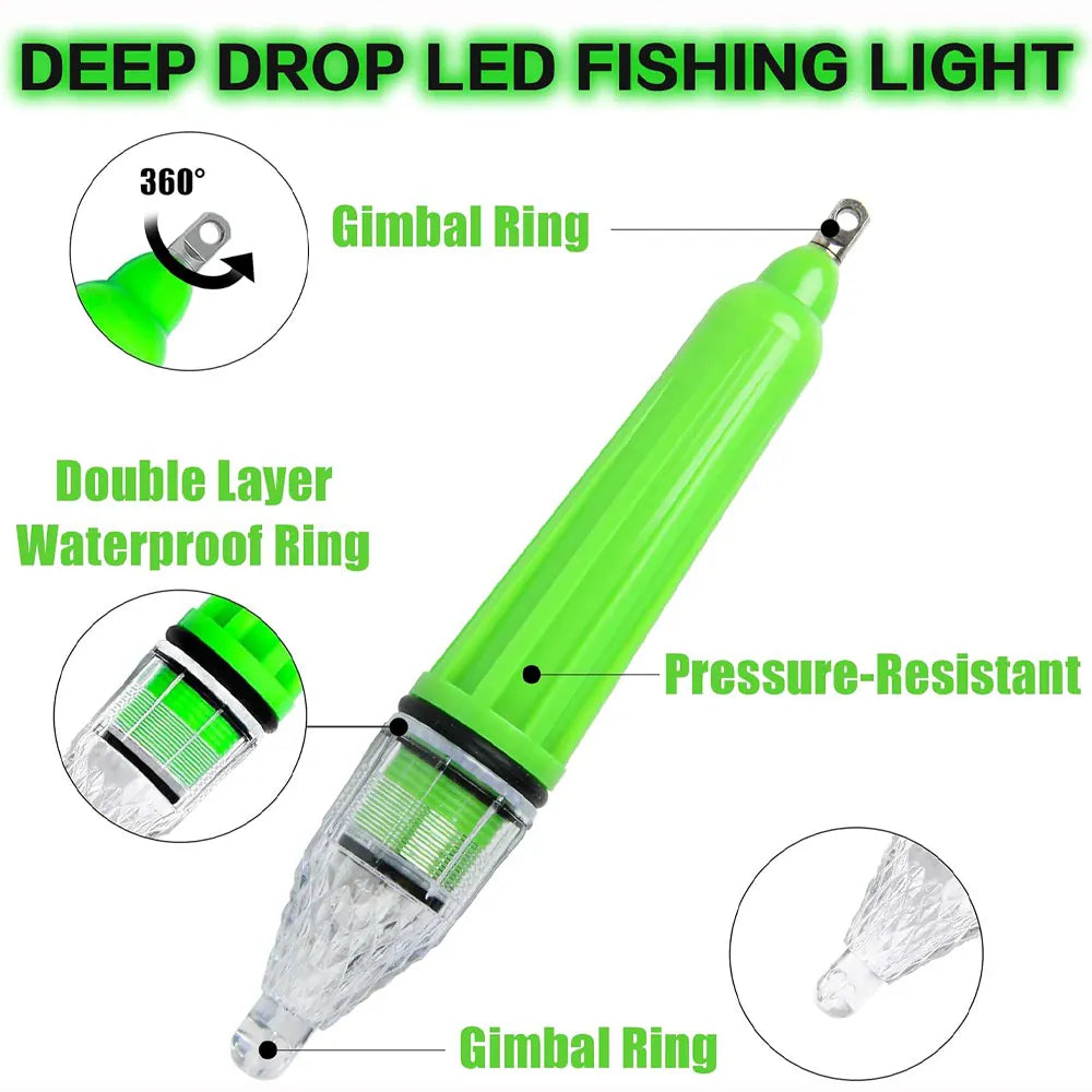 Underwater LED Fishing Light Deep Drop Waterproof Flicker – Wahooly Underwater LED Fishing Light – Deep Drop Waterproof Flicker Lure Lamp