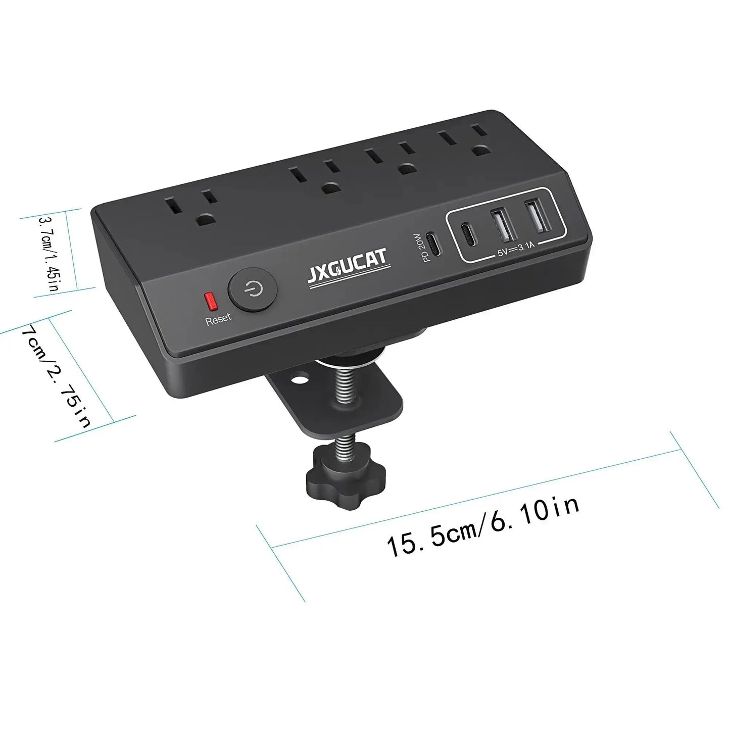 US clip receptacle 1625W, USB C Desk Clip Power Strip, PD 20W Fast Charging Power Station, Detachable Desk Clip Mountable Power US clip receptacle 1625W, USB C Desk Clip Power Strip, PD 20W Fast Charging Power Station, Detachable Desk Clip Mountable Power