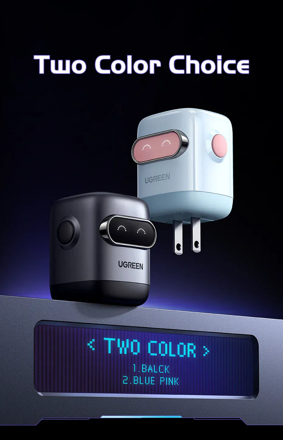 【US Plug】UGREEN 65W 30W GaN Charger Robot Design QC4.0 3.0 PPS for iPhone 17 16 15 Pro Macbook Laptops Tablet PD3.0 Fast Charg 【US Plug】UGREEN 65W 30W GaN Charger Robot Design QC4.0 3.0 PPS for iPhone 17 16 15 Pro Macbook Laptops Tablet PD3.0 Fast Charg