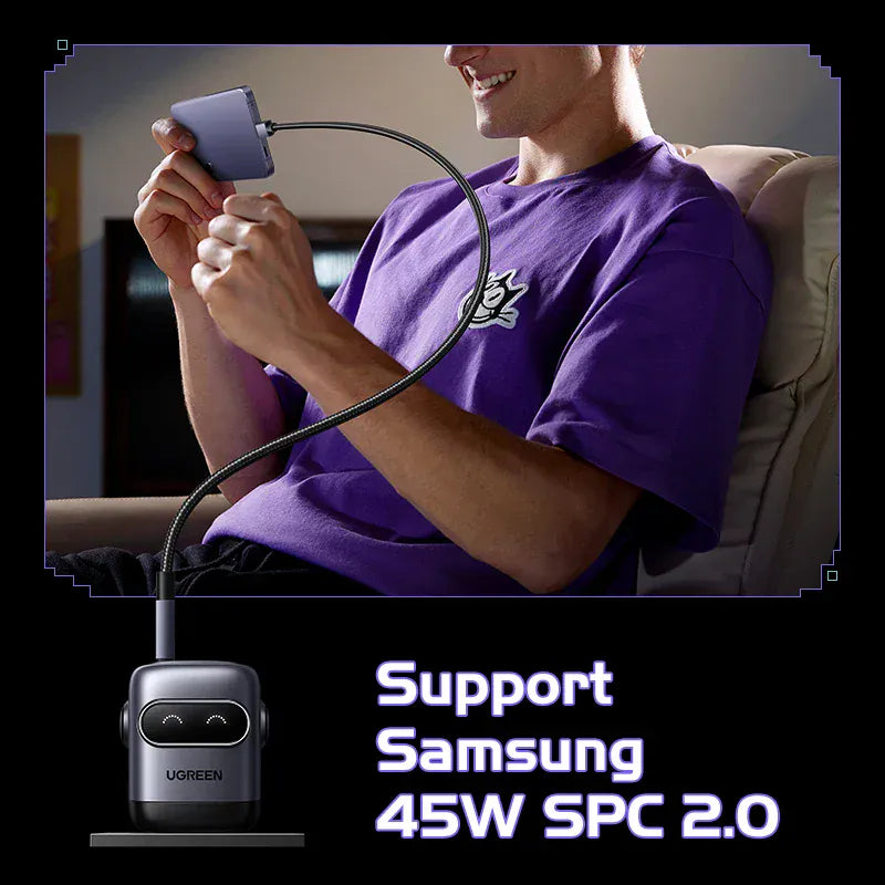 【US Plug】UGREEN 65W 30W GaN Charger Robot Design QC4.0 3.0 PPS for iPhone 17 16 15 Pro Macbook Laptops Tablet PD3.0 Fast Charg 【US Plug】UGREEN 65W 30W GaN Charger Robot Design QC4.0 3.0 PPS for iPhone 17 16 15 Pro Macbook Laptops Tablet PD3.0 Fast Charg
