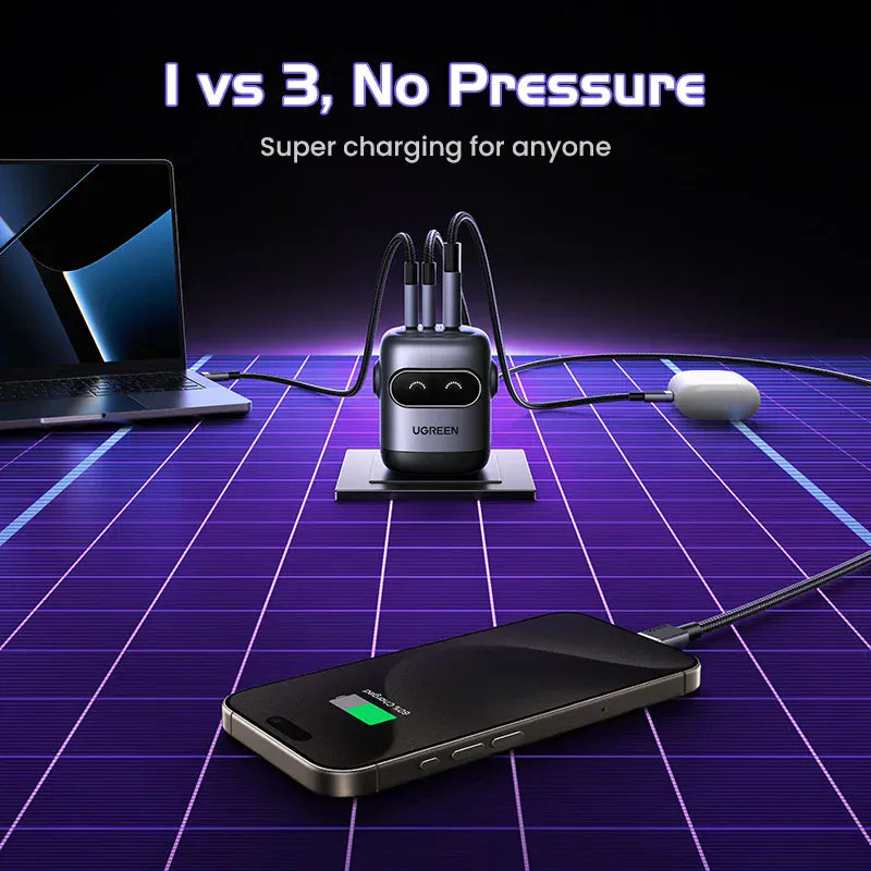【US Plug】UGREEN 65W 30W GaN Charger Robot Design QC4.0 3.0 PPS for iPhone 17 16 15 Pro Macbook Laptops Tablet PD3.0 Fast Charg 【US Plug】UGREEN 65W 30W GaN Charger Robot Design QC4.0 3.0 PPS for iPhone 17 16 15 Pro Macbook Laptops Tablet PD3.0 Fast Charg