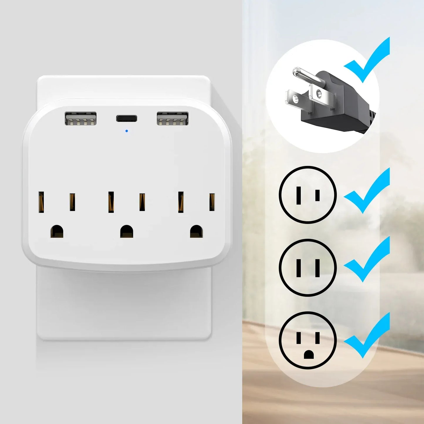 US Portable Power Socket Multiple Plug US Portable Power Socket Multiple Plug