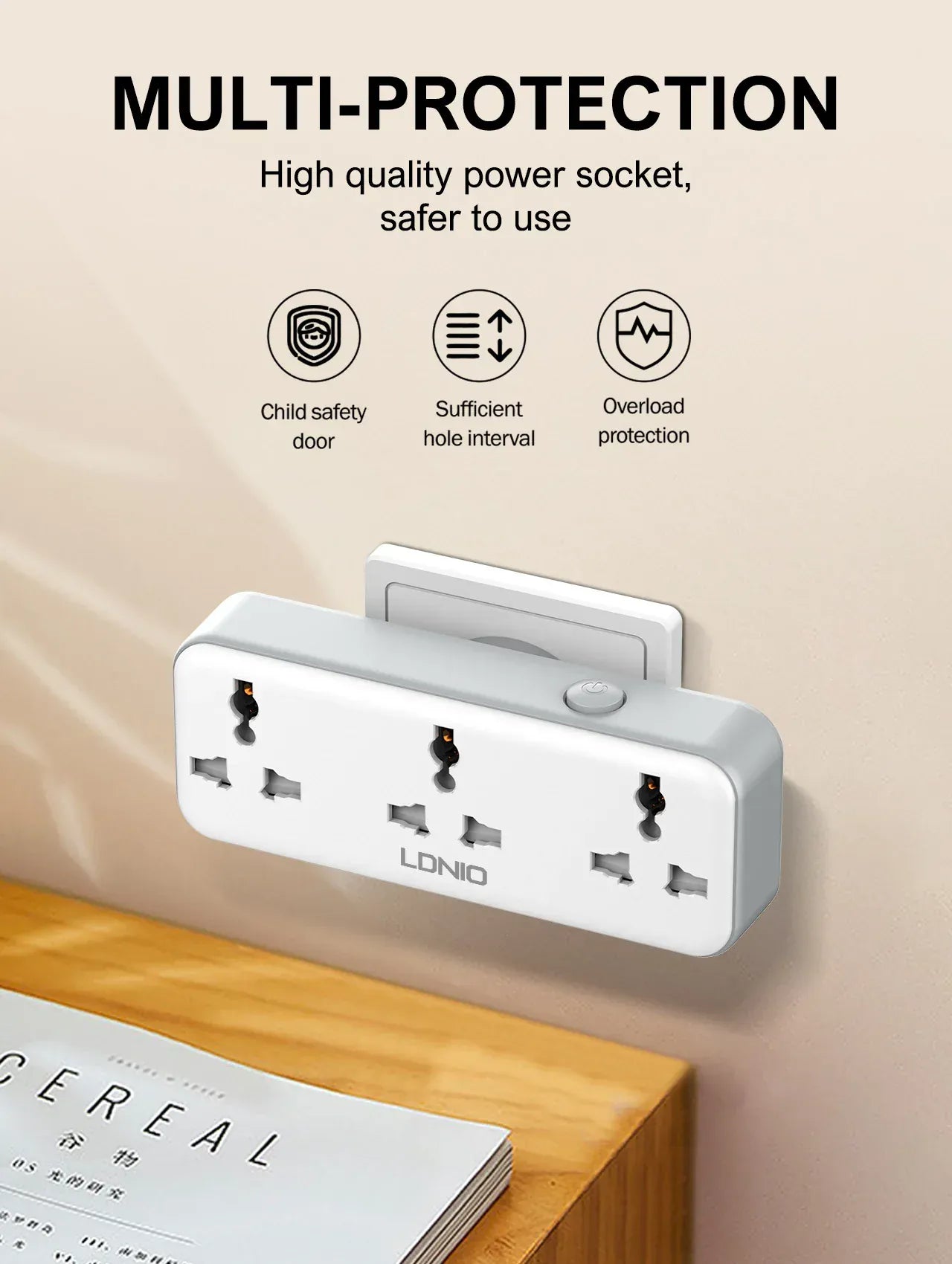 US UK EU Plug Outlet 3 Sockets Multitap Wall Power Strip US UK EU Plug Outlet 3 Sockets Multitap Wall Power Strip
