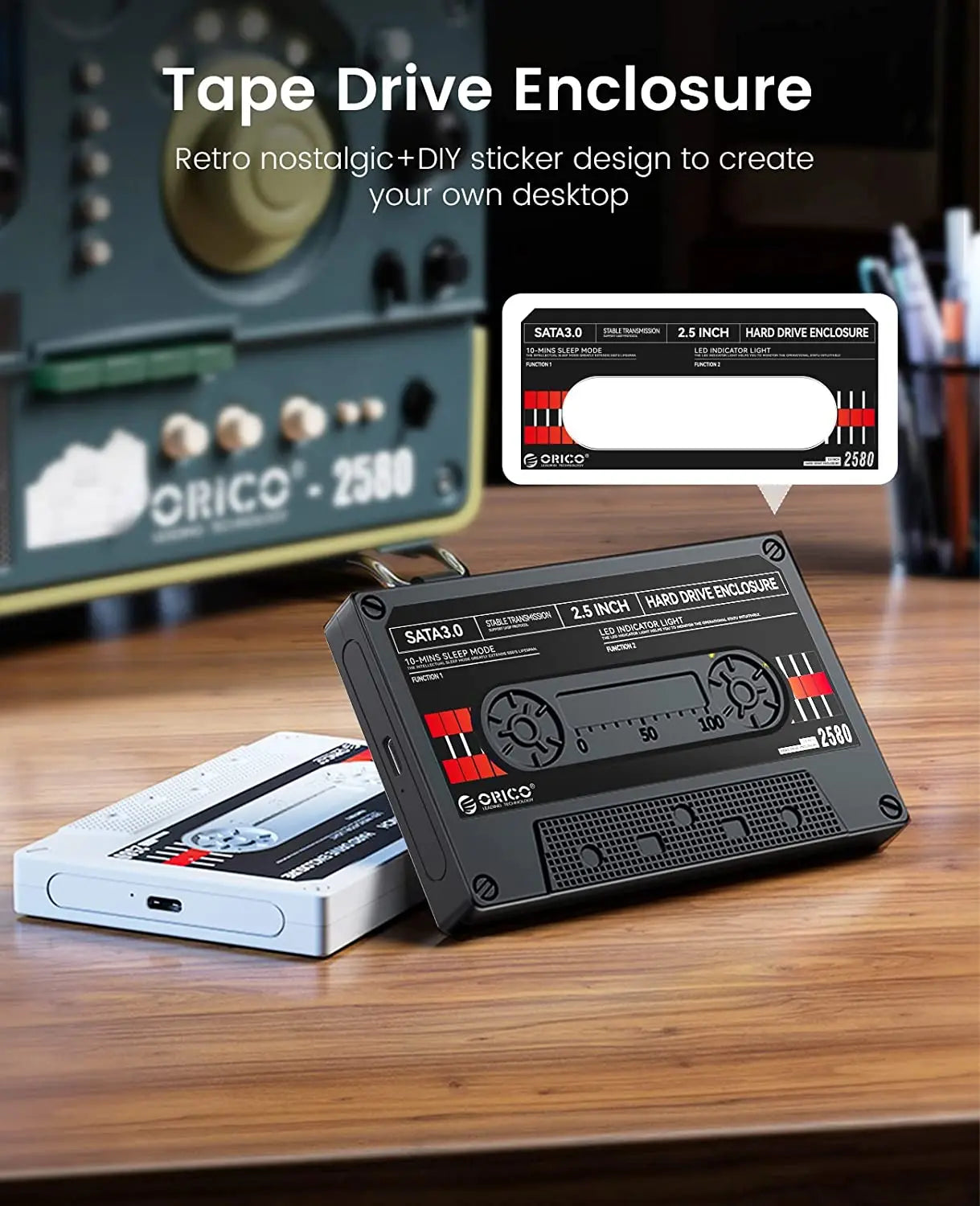 USB 3.0 SATA 5Gbps HDD & SSD Tape Enclosure With DIY Sticker UASP for PC Notebook USB 3.0 SATA 5Gbps HDD & SSD Tape Enclosure With DIY Sticker UASP for PC Notebook