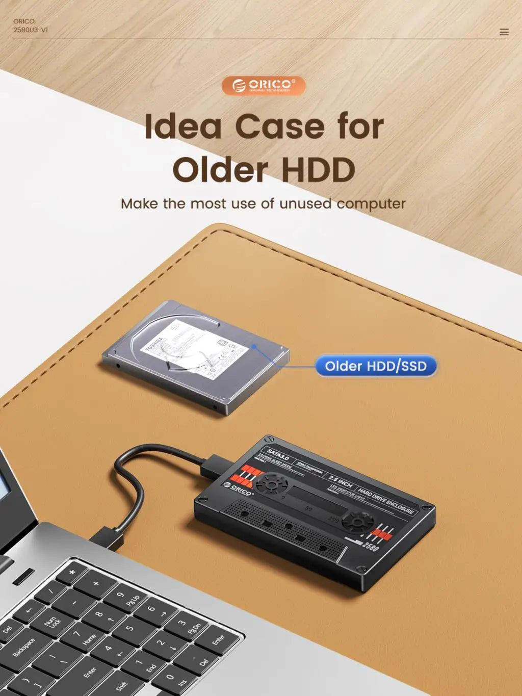 USB 3.0 SATA 5Gbps HDD & SSD Tape Enclosure With DIY Sticker UASP for PC Notebook USB 3.0 SATA 5Gbps HDD & SSD Tape Enclosure With DIY Sticker UASP for PC Notebook